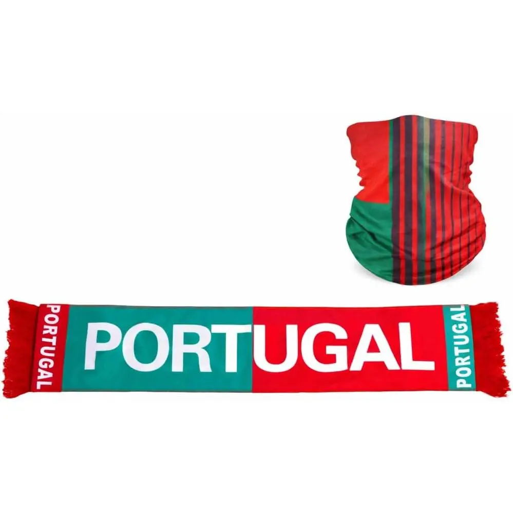 Portugal Soccer Flag Bandanna Scarf 2 count  Kit Fan Set Multifunction Tube Bandana Accessories for International Football Event  Day