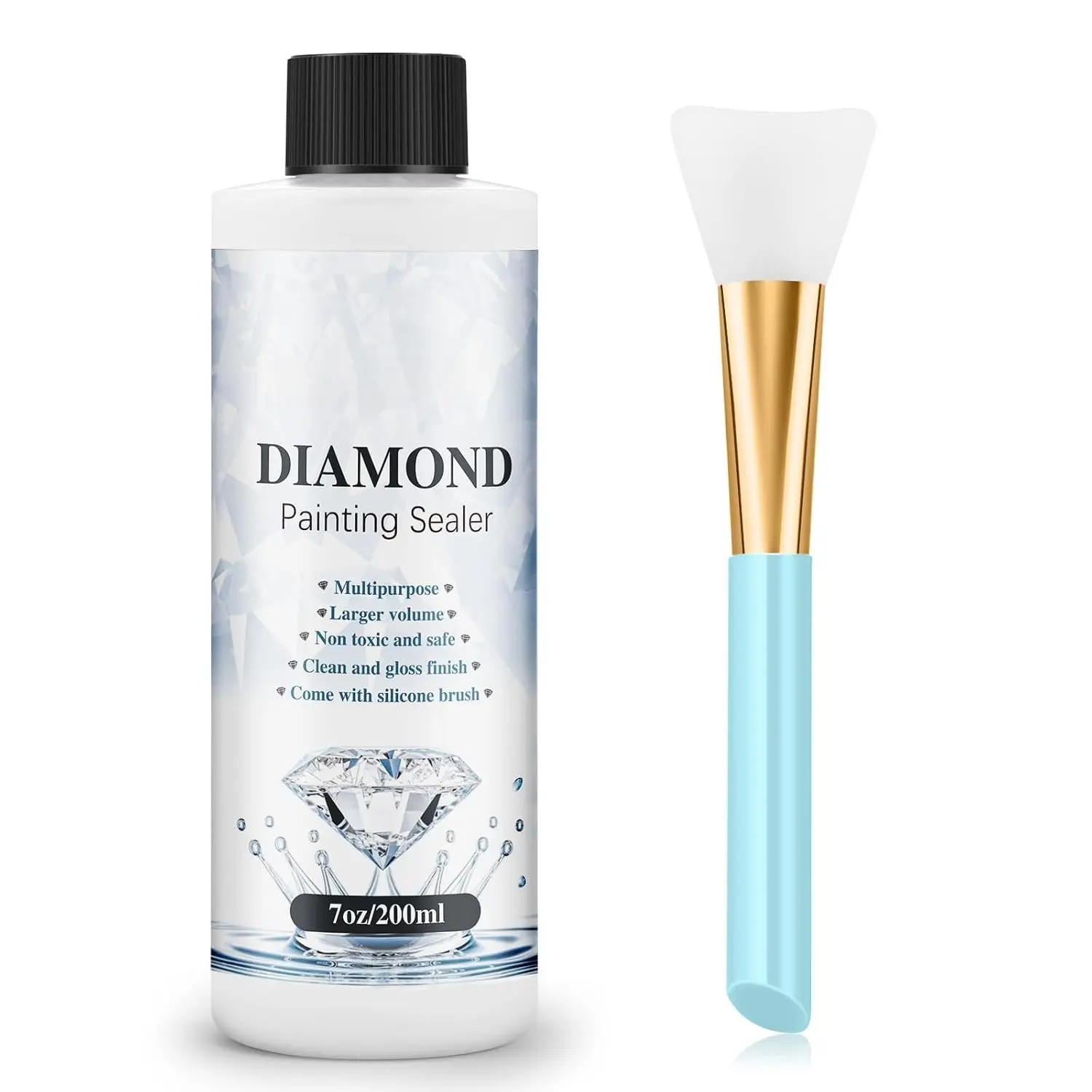 Painting Sealer 200ML with  Brush (7 OZ) |   Art Sealer with Permanent Hold & Shine Effect.  Brush for Smooth, Bubble-free Coverage.