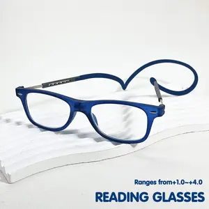 Unisex Magnetic Reading Glasses, Adjustable Portable Collar Lanyard Magnifier, 100°-400° Function, Fashionable Trendy Eyewear