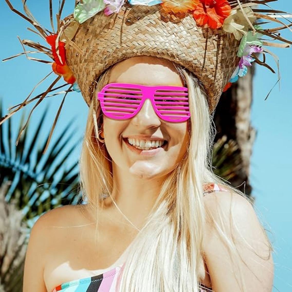 54pcs 80'S Style Slotted Shutter Shade Glasses For Party Favors, School Gifts Teens Adults Birthday Easter Supplies, Assorted Colors