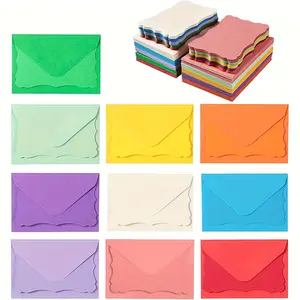 50 pieces - Colorful mini envelope and greeting card set, mini business card envelope | membership card envelope | invitation letter envelope | seed envelope | change envelope, perfect for birthdays, thank-you notes, parties, Christmas and New Year