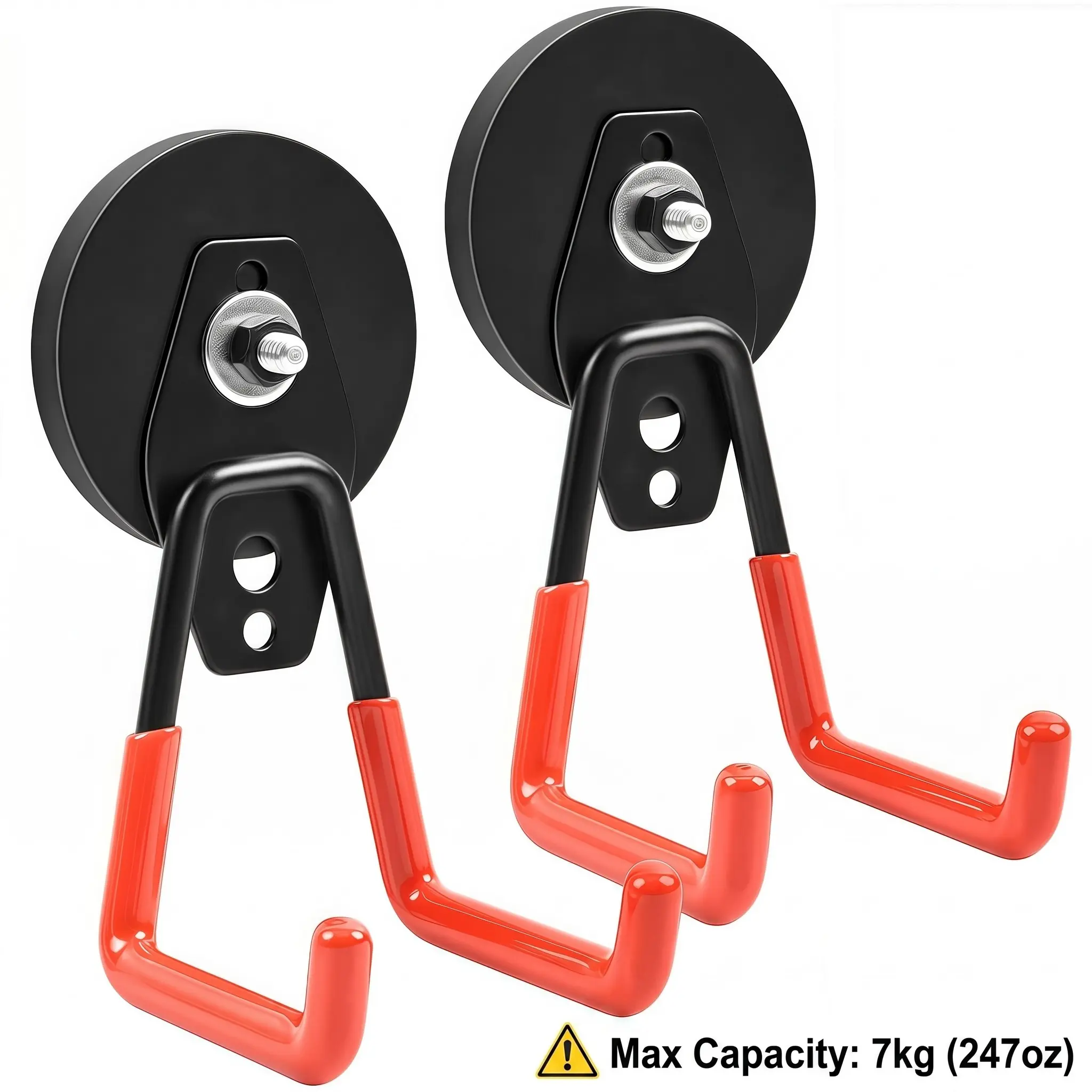 2/4 Magnetic Hooks for Garage and Garden, Magnetic Storage Hooks for Tools and Hoses, Indoor and Outdoor Use, Removable Hooks, Storage Rack, Space Saving Organizer, Home Organizer Hook, Strong Magnetic Hook, Heavy Duty Magnet Hooks
