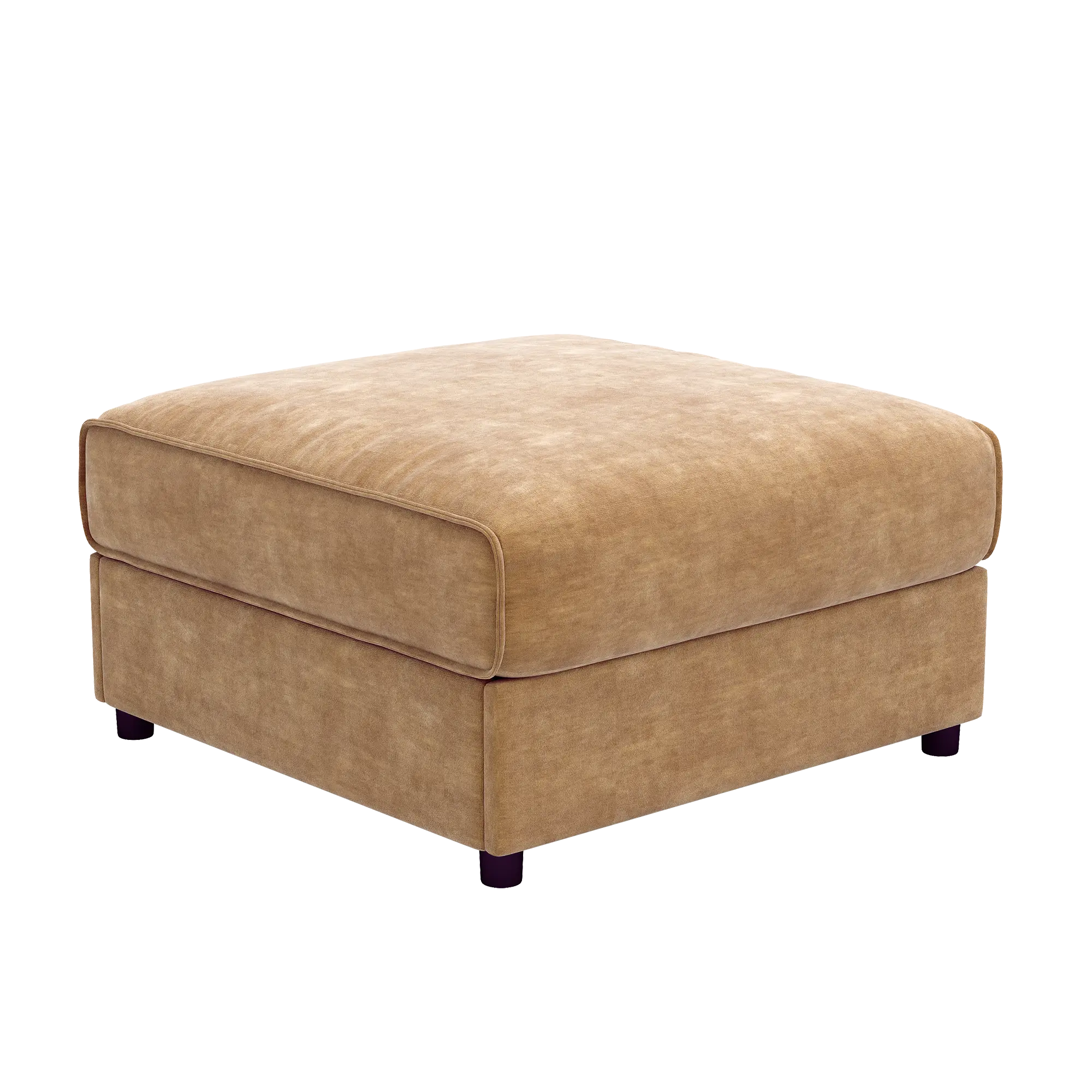 ARCH Chenille Ottoman with Storage, 33.86" Square Footstool, Camel Living Room Ottoman, Soft Fabric Stool with Hidden Storage Compartment, Ergonomic Cylindrical Backrest, Easy Assembly, Perfect for Living Room, Bedroom, Entryway, 1-Pack