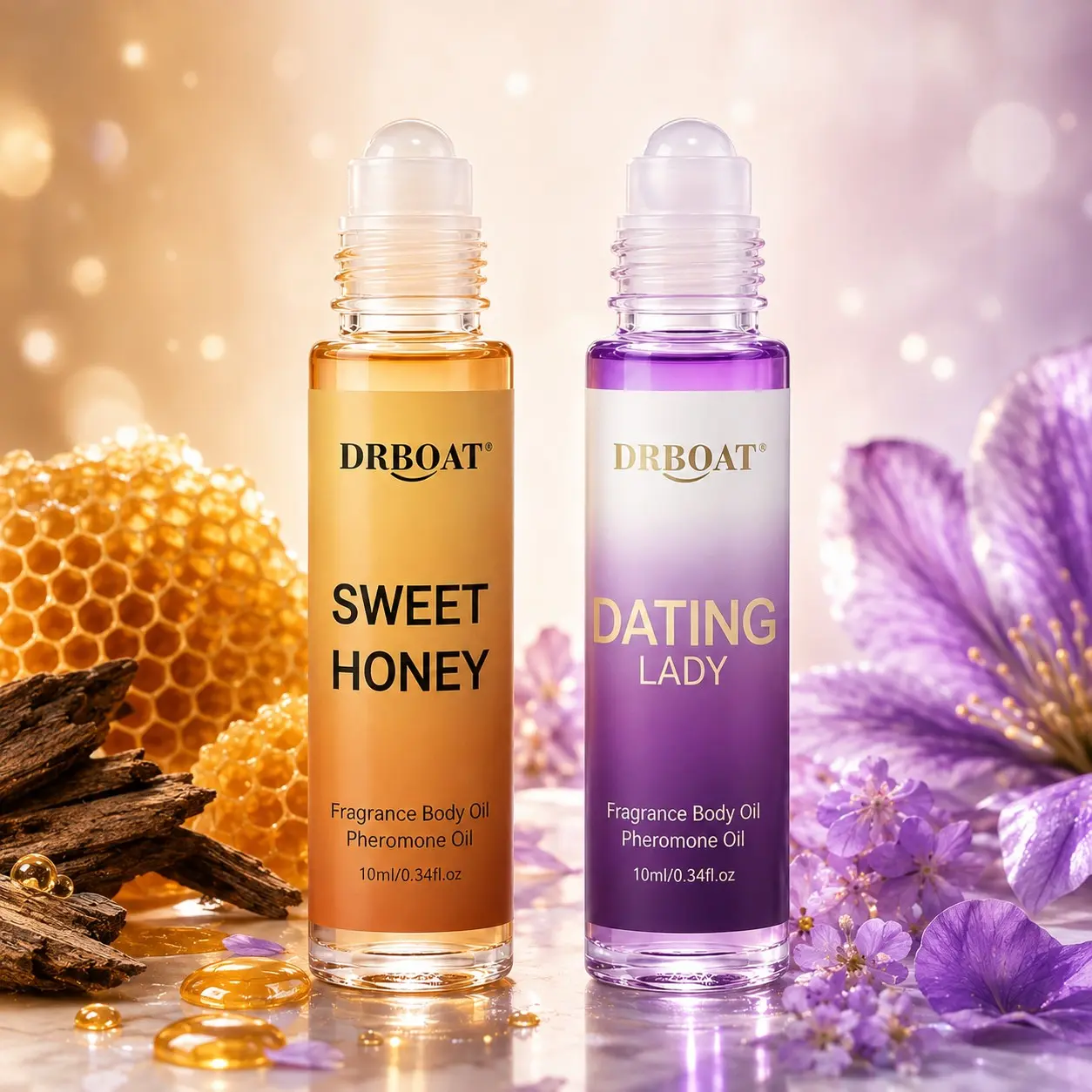 20ML Honey Oud & Date Skincare Oil - Pheromone Roll On Subtle Perfume Oil, Romantic Eau de Toilette, Long-Lasting Vanilla&Bergamot Scent Fragrance Oil, Everyday Fragrance for Dating, Days, Working.