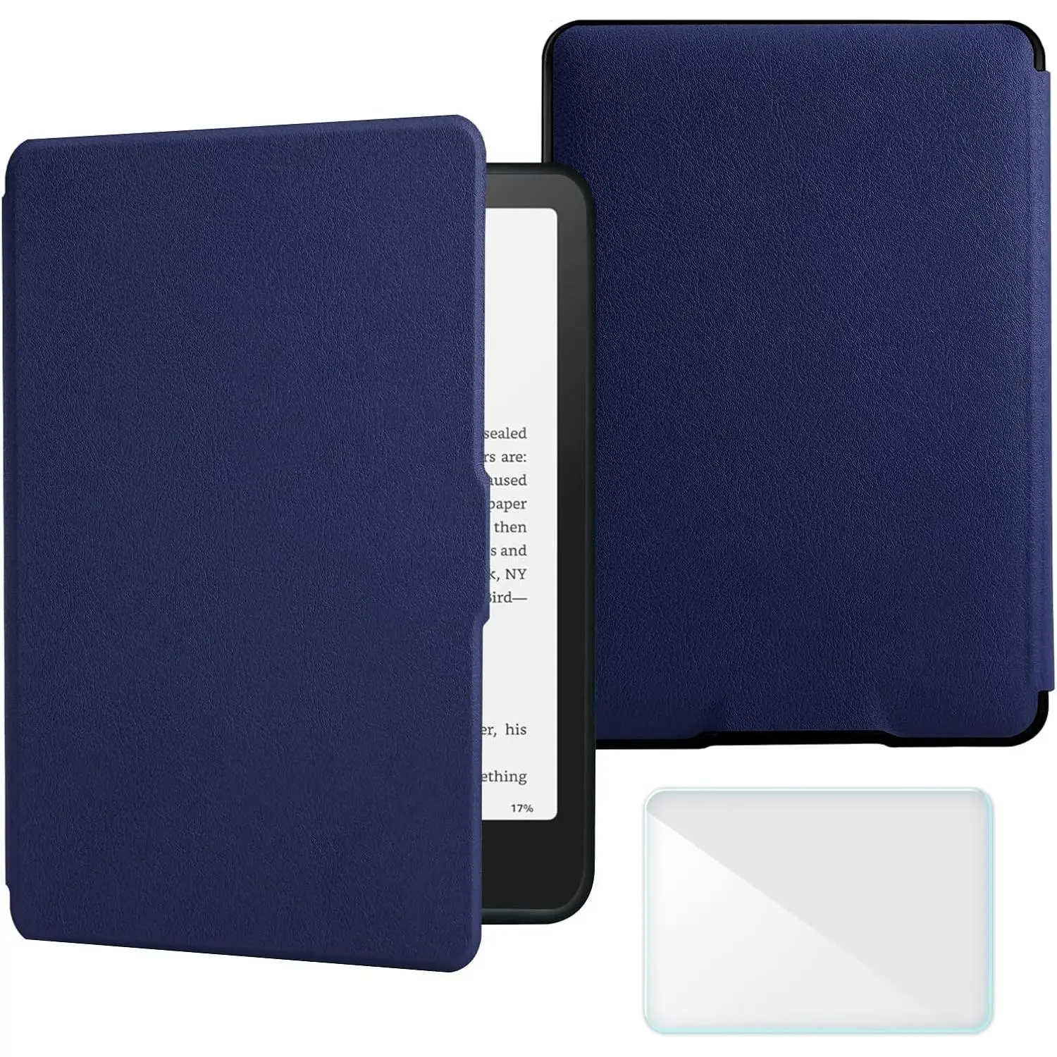 Case for 6" Kindle Paperwhite 7th /6th/5th Gen and a Screen Protector | Dark Blue, Auto Sleep/Wake, Ultra Lightweight, Protective PU Leather Cover, for Kindle Paperwhite Model EY21 & DP75SDI