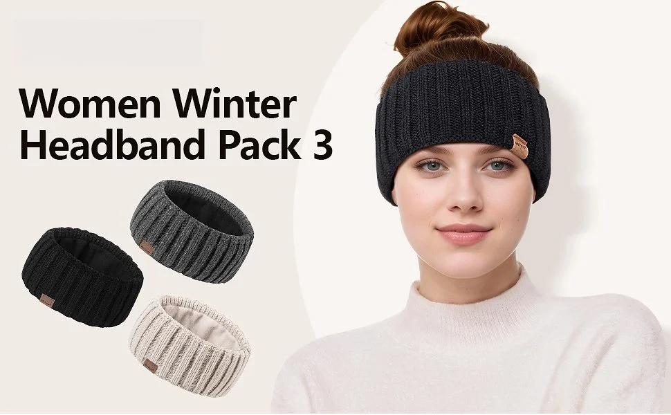 Winter Headbands for Women 3 Pack, Ear Warmers for Women  display picture 3