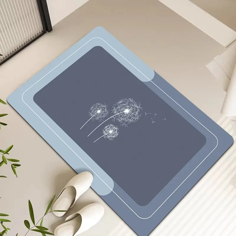 1pcs Bathroom Mat, Absorbent Silica Gel Mud Pad, Non-Slip Rubber Bottom, Quick Dry Soft Mat, Easy Clean, Suitable for Shower Room, Laundry Room