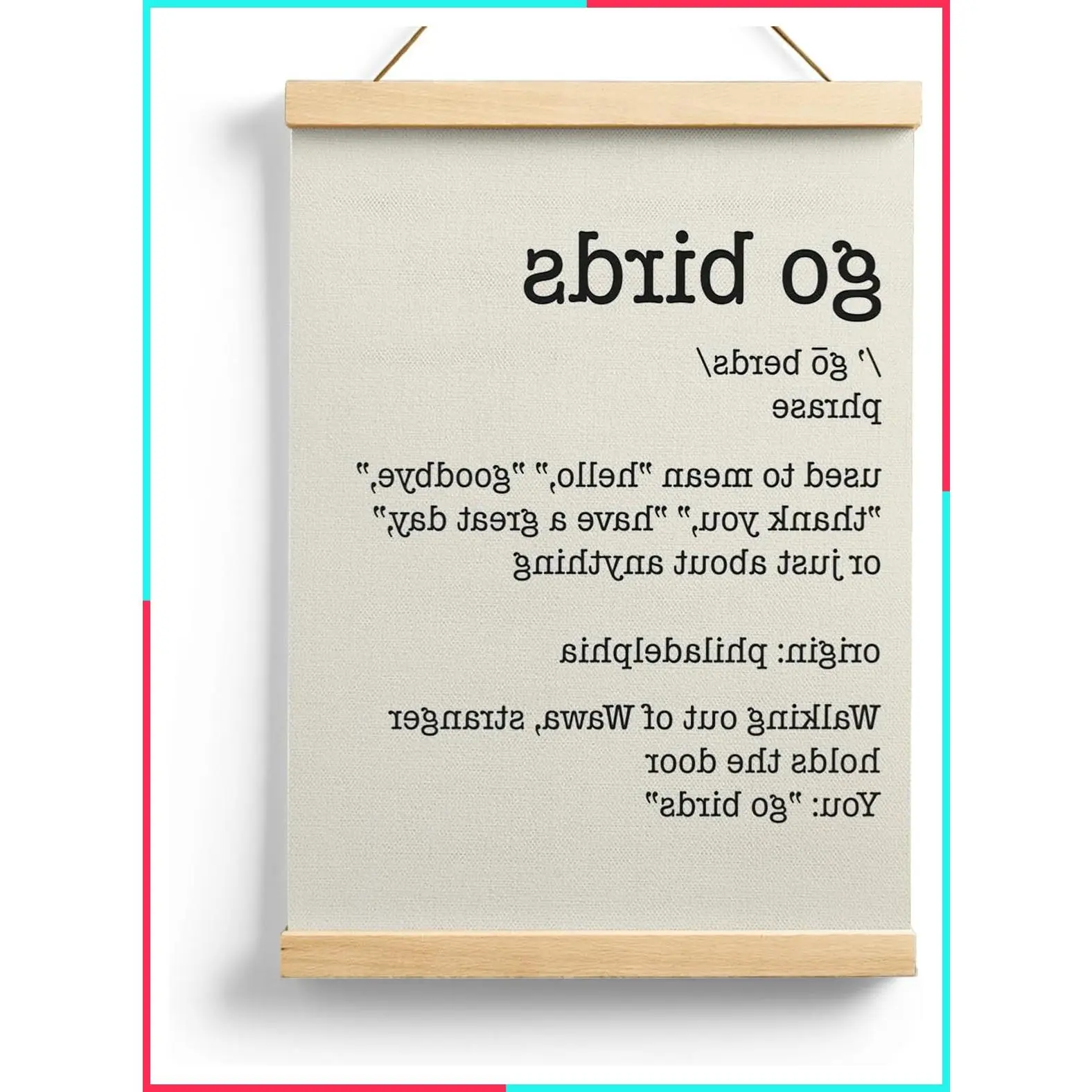 Football Go Birds Definition Wooden Poster Hanger Frame 12.5x17 Inch, Motivational Wooden Hanging Wall Art Decor For Home Room