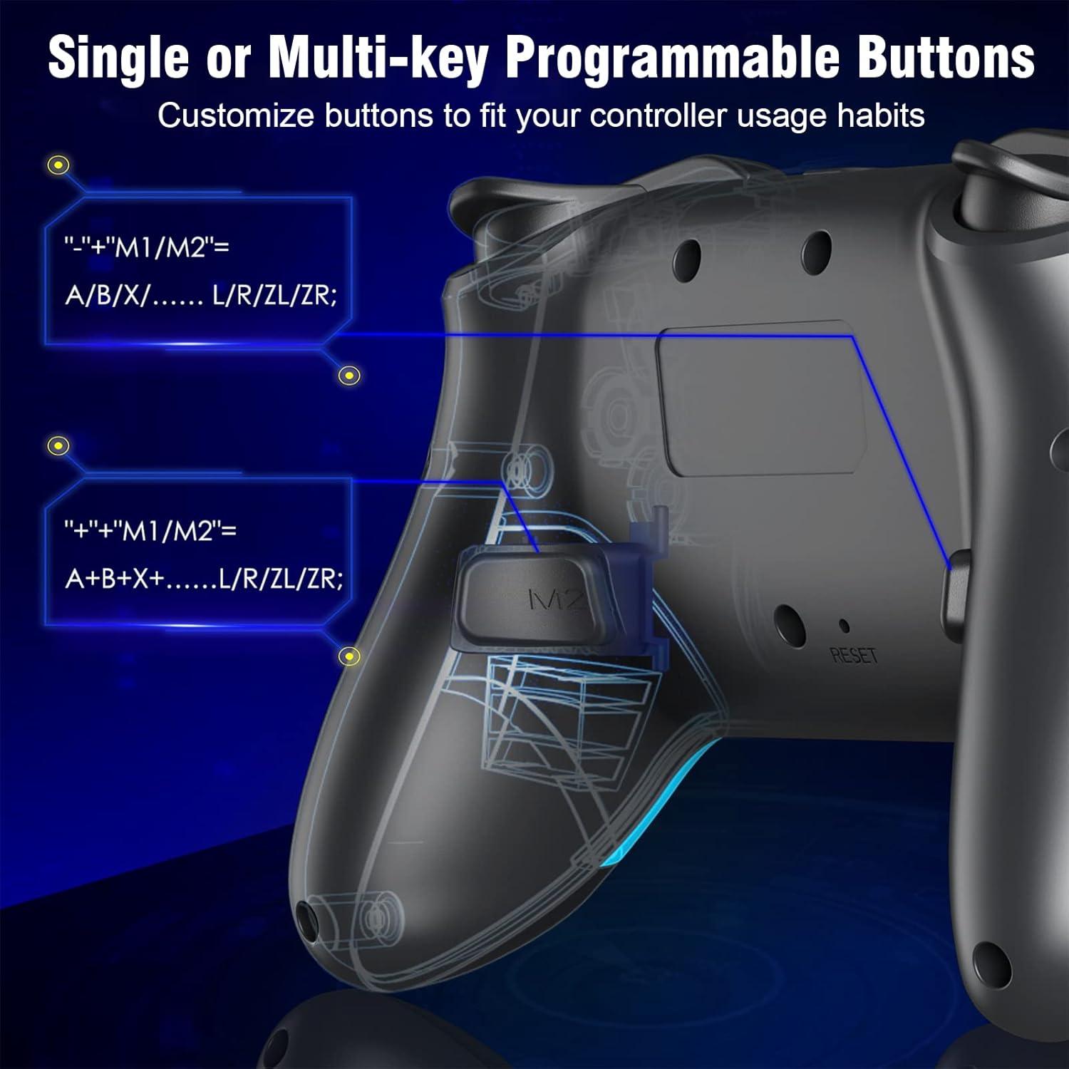Controller,   Controller for / Lite/ OLED, Extra  Controller with Paddles, Programmable  Control Remote Gamepad with  Buttons,Wake-up,Turbo