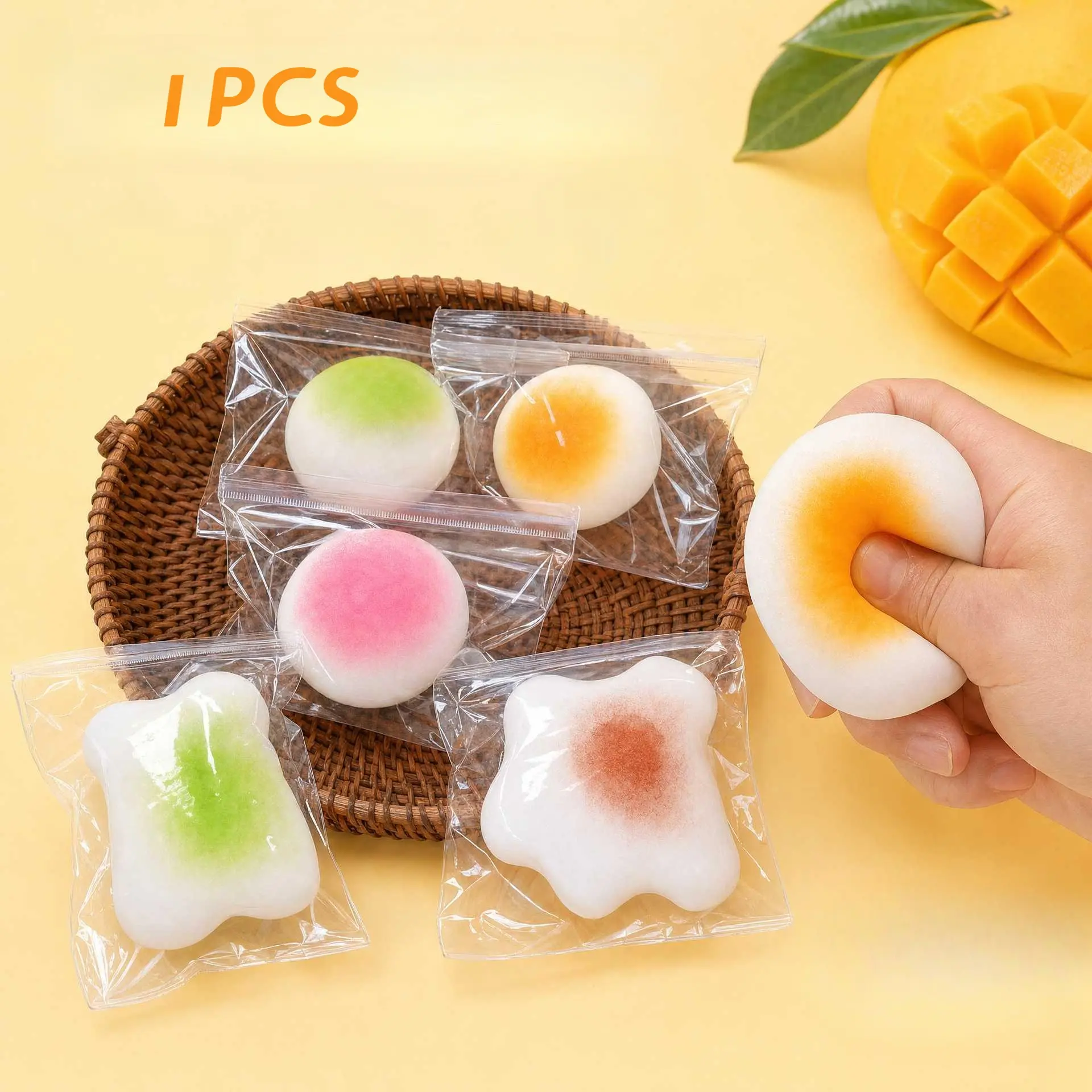 Mochi Sticky Pack Squishy Toy, Mochi Squishies, Soft Slow Rising Stress Relief Squeeze Toy, Fun Sensory Fidget Plaything, Stress Relief Fidgets for Kids Adults, Perfect Gift