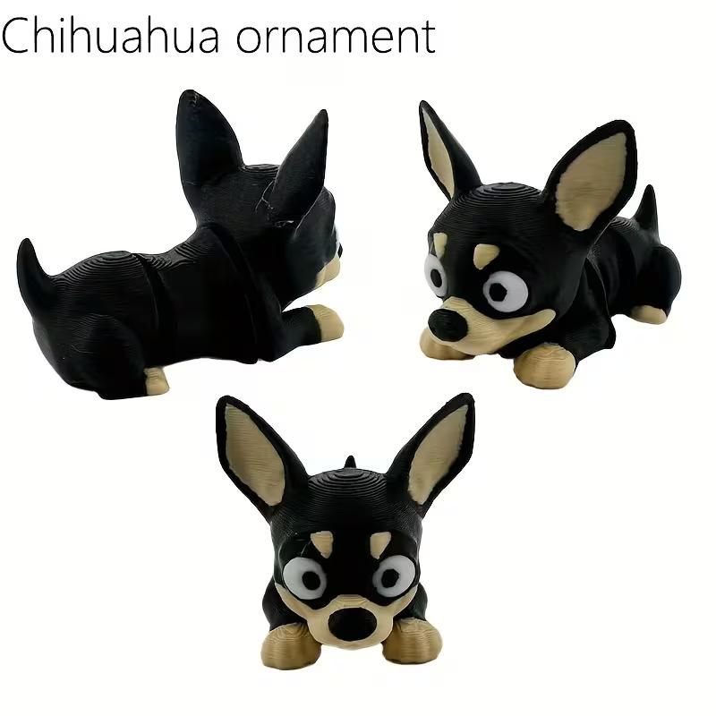 3D Printed Cute Dog Figurine Mini Desktop Ornament Pet Dog Model Decor Gift