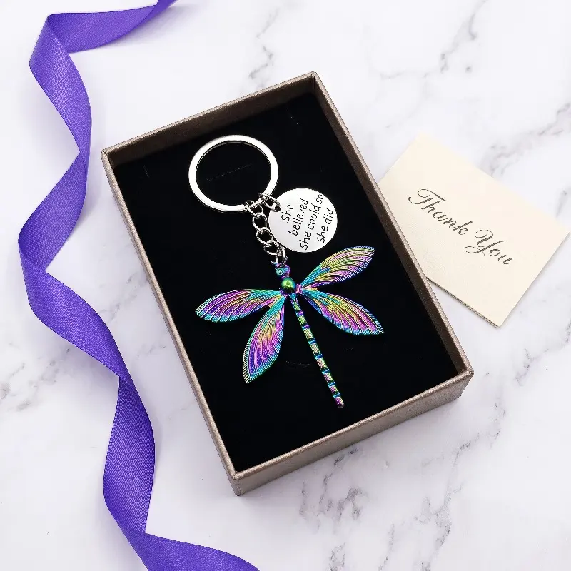 Kawaii Dragonfly Pendant Keychain - Creative Letter Design, Nature-Inspired Dragon Butterfly Style, Birthday Gifts Ideas for Men & Women, Daily Bag Decor Accessory, Kawaii Accessories, Dragon Butterfly Keychains, Nature Inspired Keychains