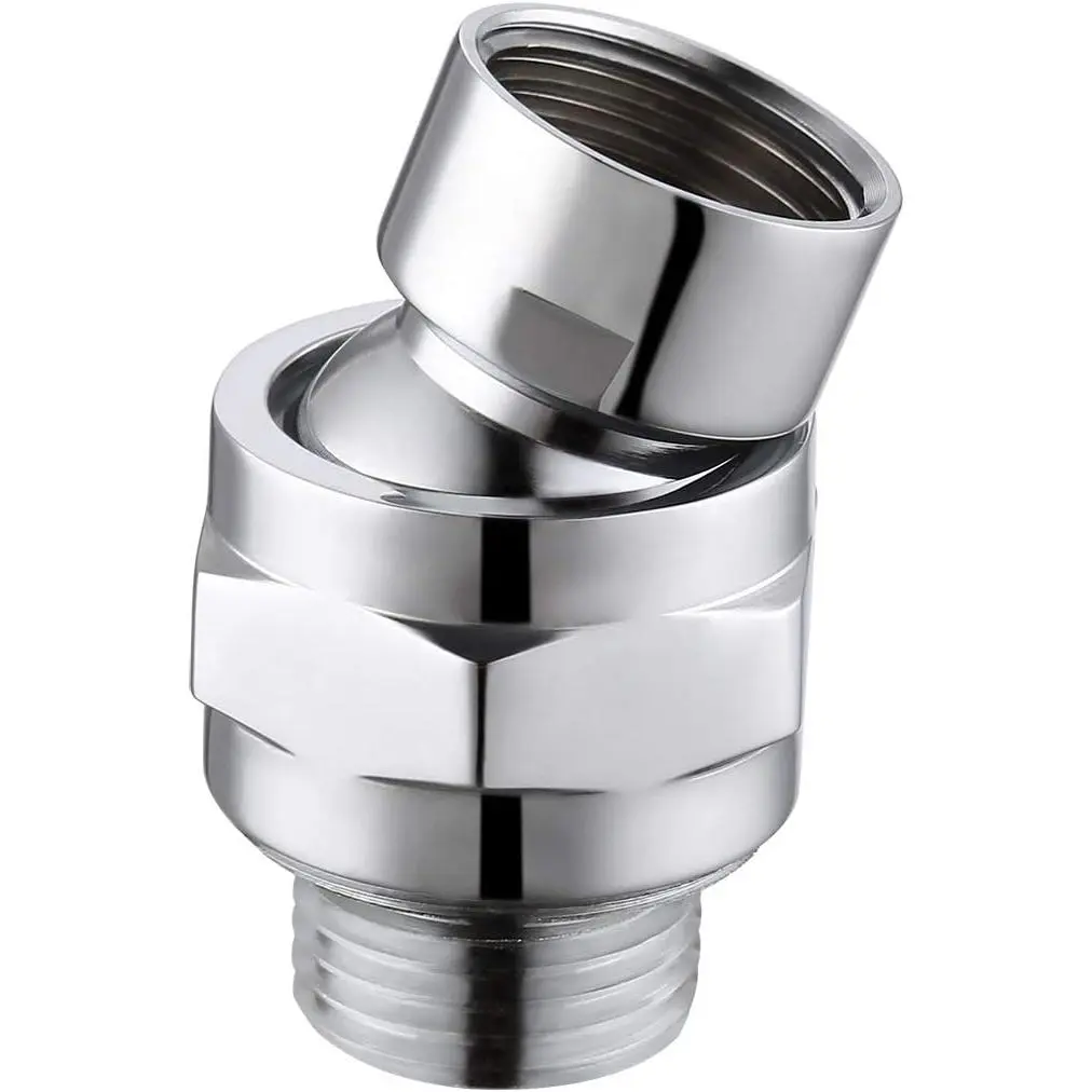 Shower  Swivel Ball Adapter, Shower  Connector Angle Adjustable, Shower  Accessories Arm Extension  Component Polish Chrome Brass, PSB101-CH