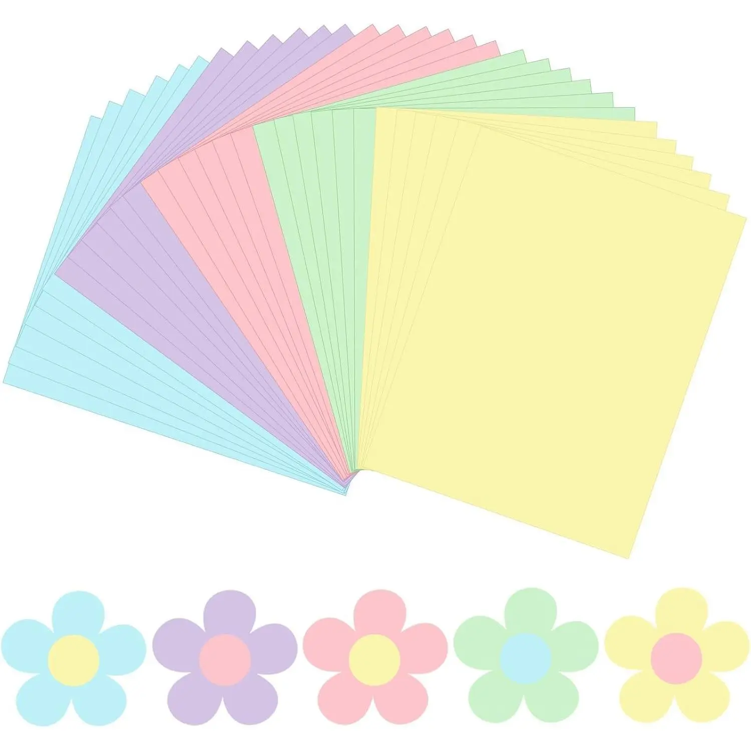 30 Sheets Spring Easter Colored Cardstock Paper 180gsm, 5 Assorted Colors, 8.5 x 11 Inch, DIY Crafts Cards Scrapbook Office HomeGift