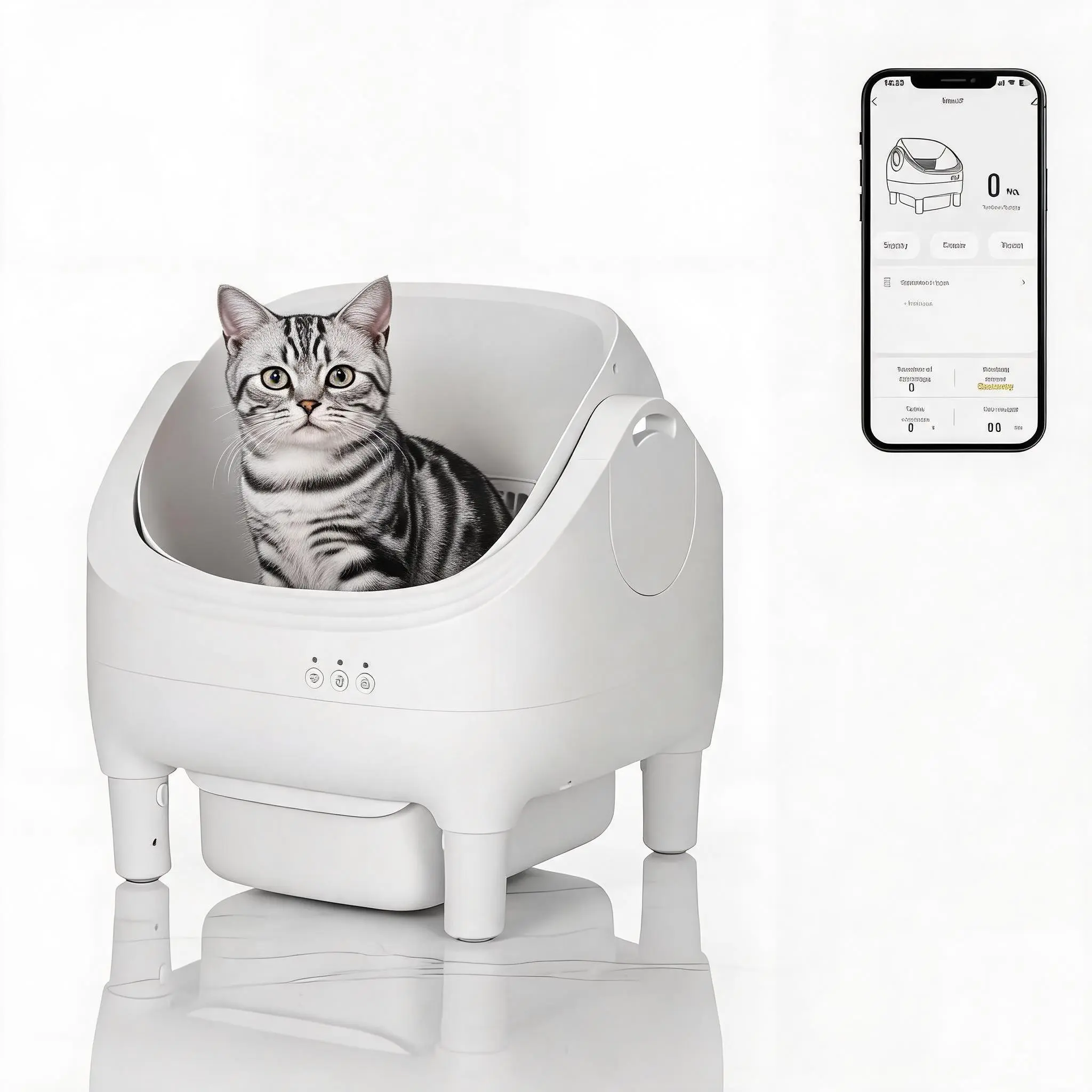 Garvee Automatic Self-Cleaning Cat Litter Box with App Control & 2.4G WiFi - Open-Top Smart Cat Toilet - 10.5L Sealed Waste Bin - 7-Layer Safety Sensors - Ultra-Quiet Odor Control