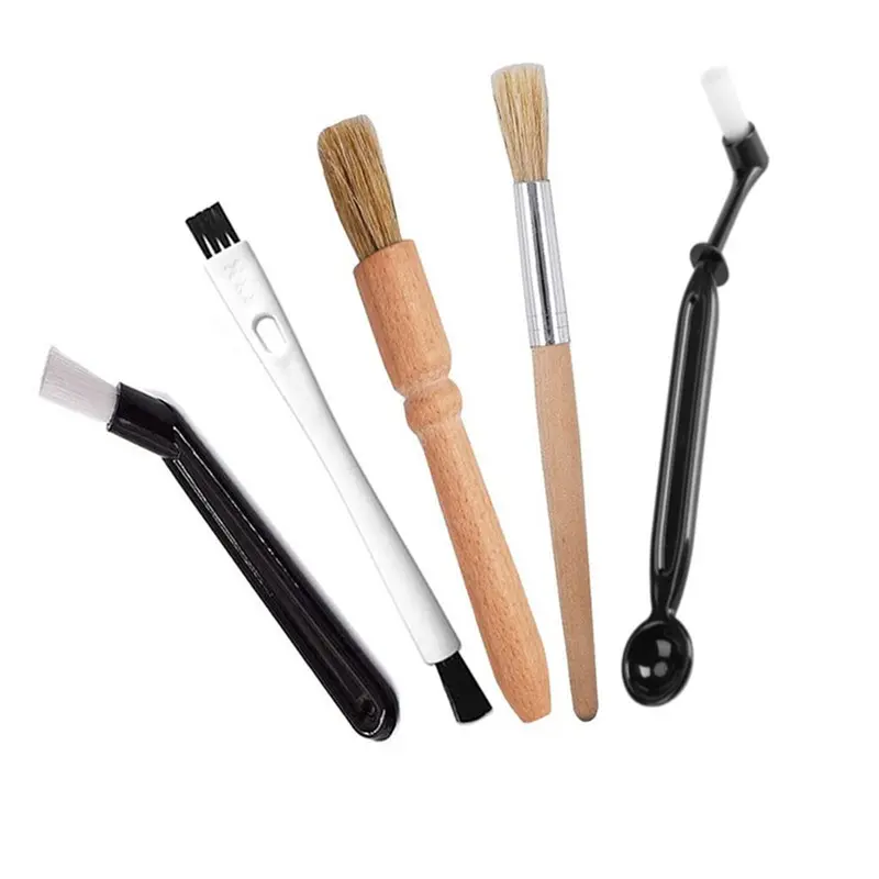 Barista Tools Multi-Brush Set - 3/14 Pcs Wooden Handle Coffee Cleaner, Espresso Care Group Head Clean & Grinder Cleaning Accessory