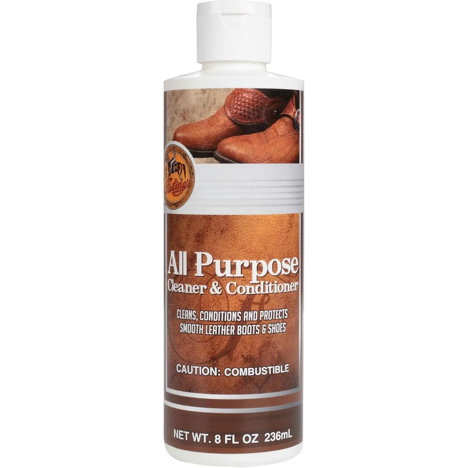 Leather Cleaner & Conditioner (8 oz) -  Purpose Wax-Free Color Safe Formula Protects & Strengthens  Leather - Prevents Molding, Cracking, Water Spots & Salt Stains  , Shoe, Purse