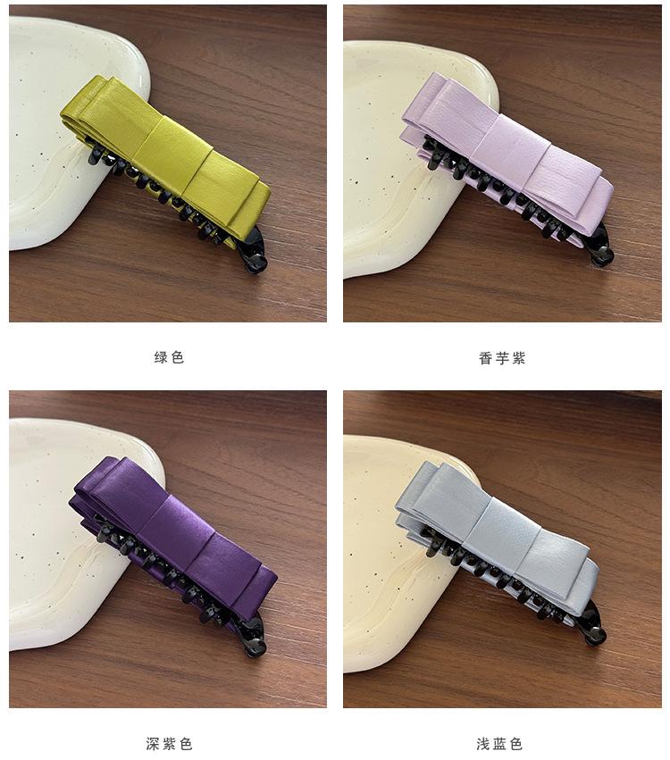 Coquette Aesthetic Macaron Bow Banana Clip | Adorable Pastel Ribbon Hair Clip for Elegant Ponytails | Sweet Summer Hair Accessory