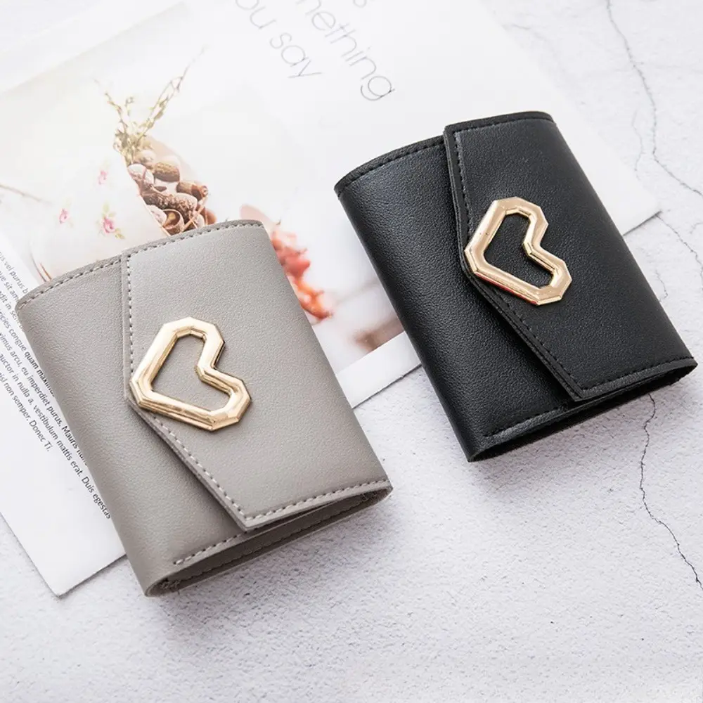 Scratchproof Women's Kawaii Heart Decor Small Wallet - Mini Coin Purse with Card Slots, Portable Cute Pocket Pouch for Daily Use, Scratchproof Women's Wallets