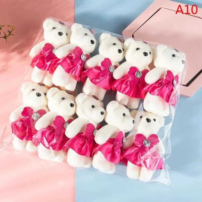 12/10Pcs/Lot Soft Stuffed Bear Plush Toys Mini Teddy Bear Dolls Toy Small Gifts Bag Pendant Teddy Doll