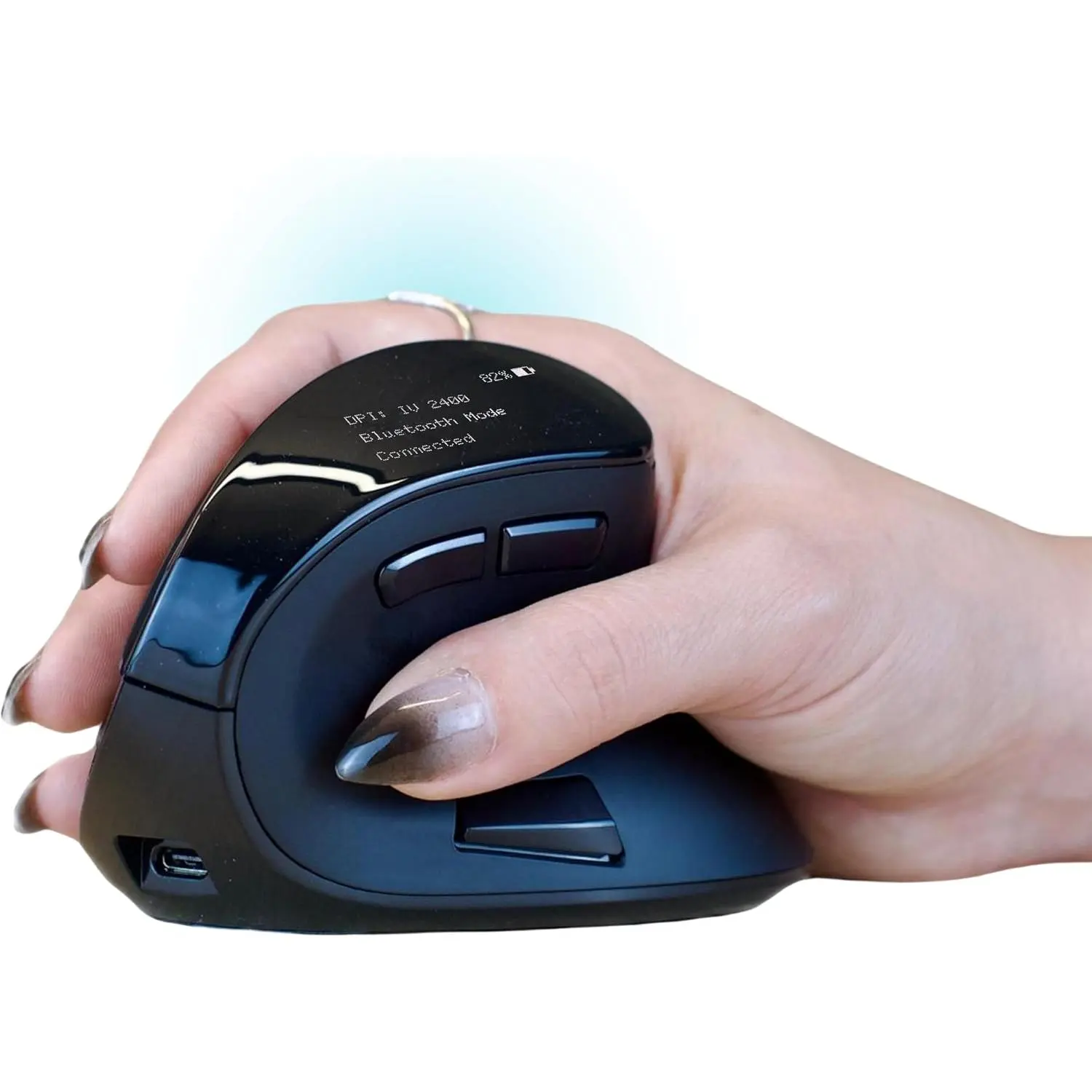Om Vertical   | :  & 2.4G | Rechargeable, Optical, 4 DPI Levels, 5 Custom Buttons | for PC, , Laptop,  | Silent Click | Copy/Paste Function