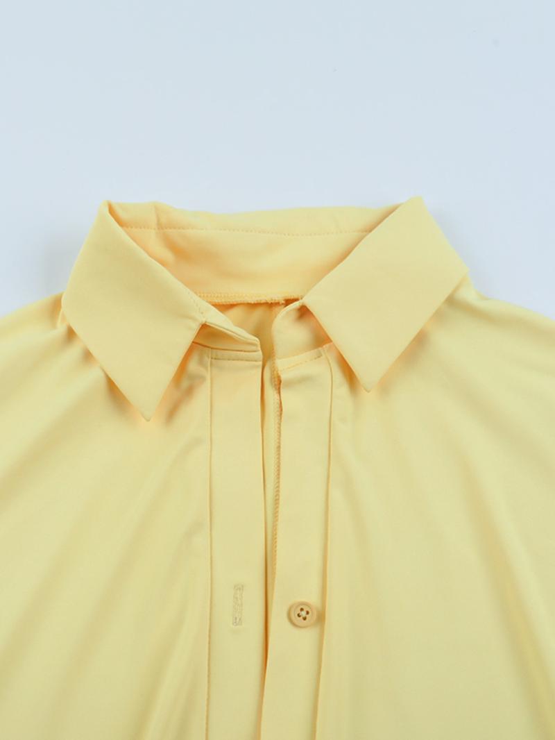 Elegant Ruched Bodycon Shirt Dress, Slim-Fitting Long Sleeve Maxi Dress, Perfect for Parties & Evening Events