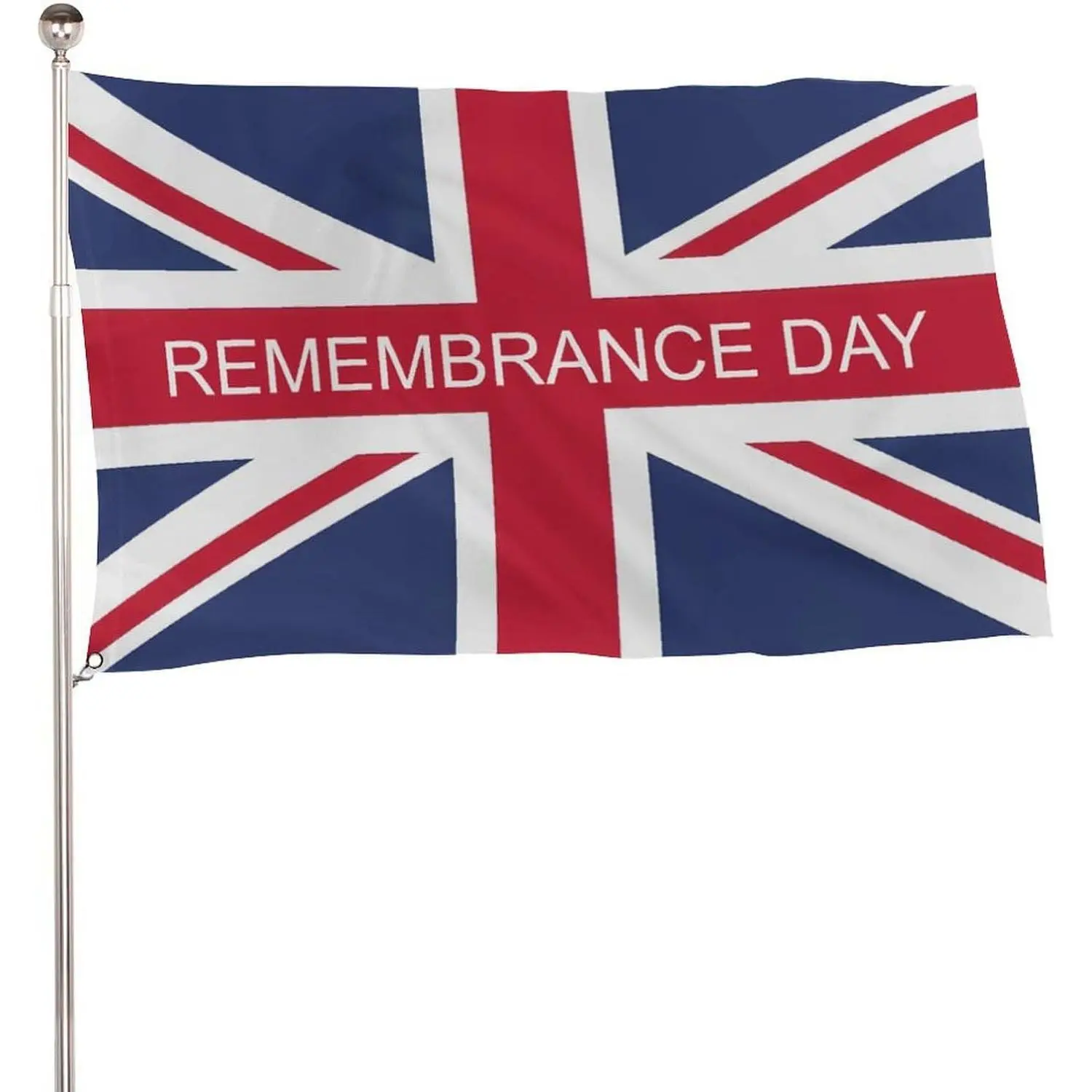 Remembrance Day Union Jack Flag 5x3 ft Large British Flag with Eyelets, Great for Marches and Parades etc