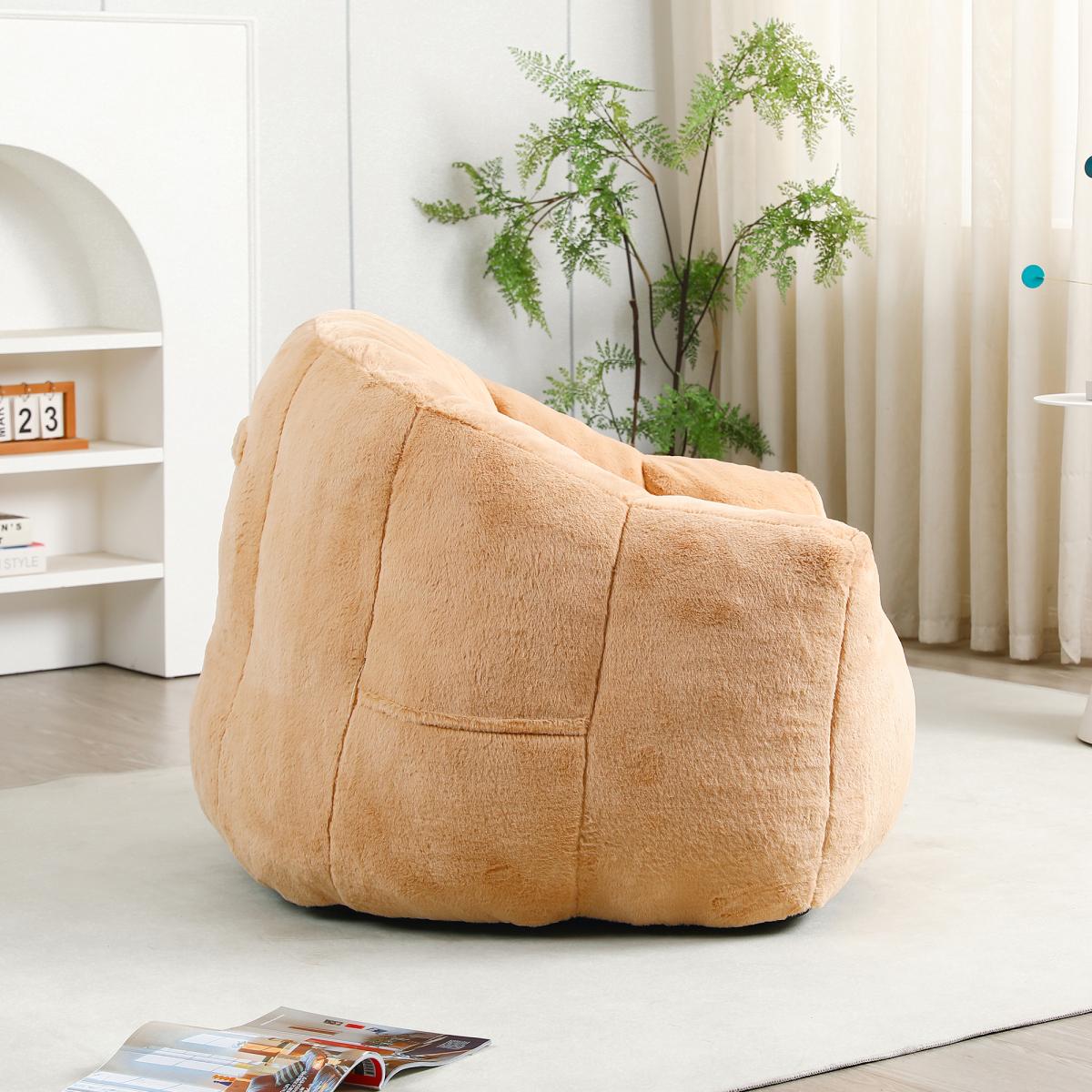 Bean Bag Chair, Bean Bag Sofa Chair with Armrests Stuffed High-Density Foam, Lazy Sofa Comfy Chairs BeanBag Chair for Adults in Living Room,Bedroom Reading