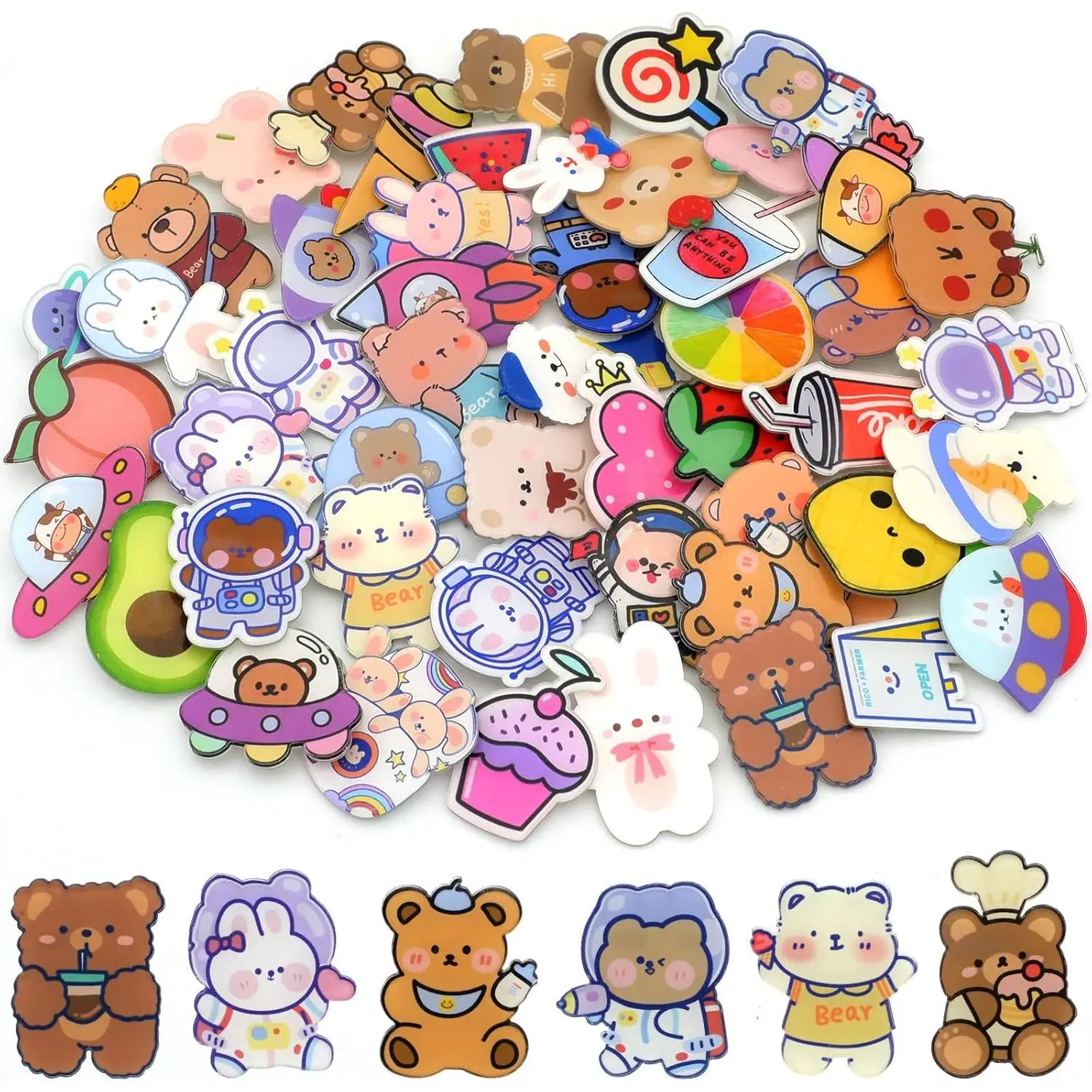 Cute Pins for Backpacks,50 Pcs Kawaii  Pins, Aesthetic for Girl's Bags,Hoodies,Hats,Jackets Decorative Clothing Bags Jackets Hat Backpacks Bag Accessories