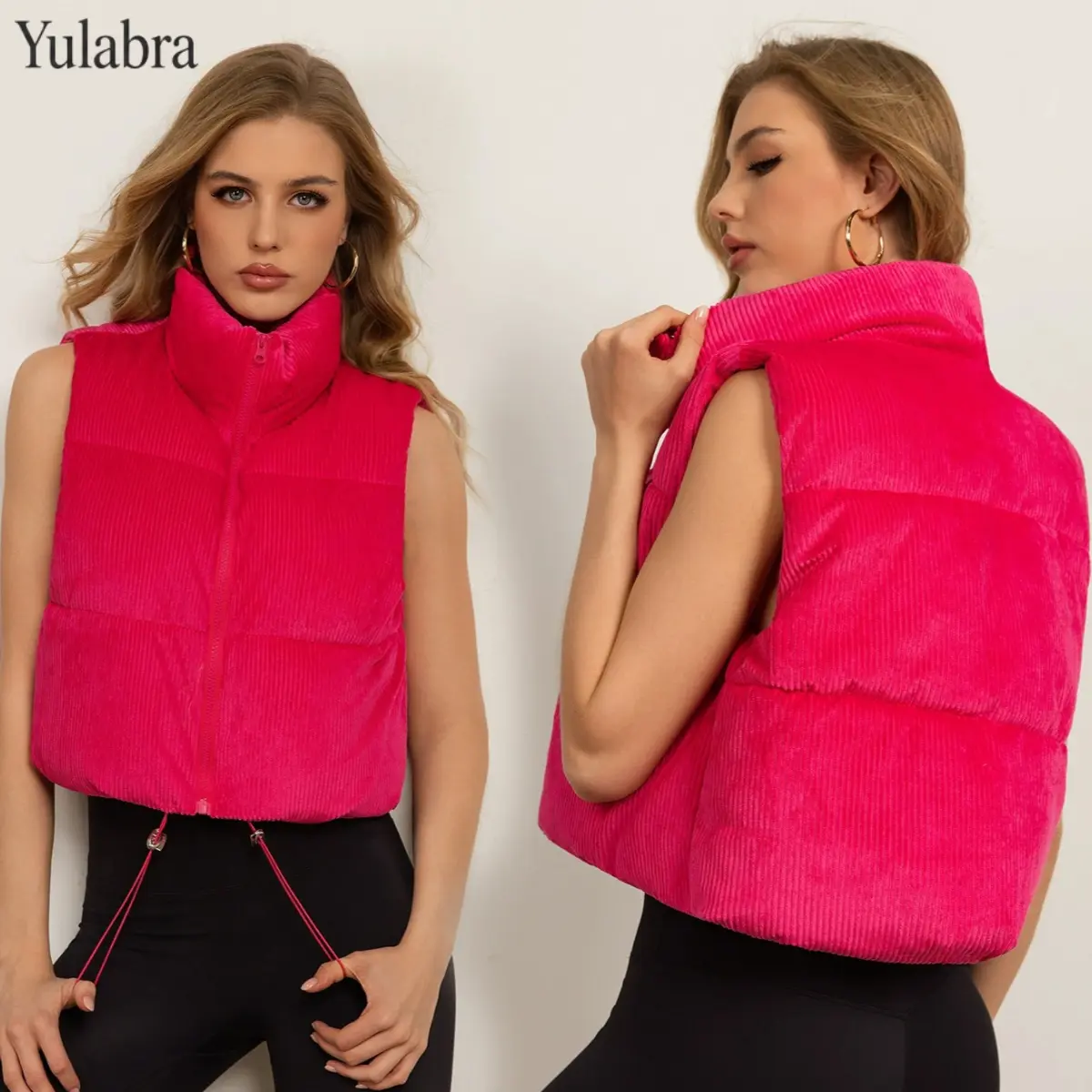 2026 Fall Winter Women Stand Collar Cropped Vest, Loose Fit Sleeveless Gilet, Korean Japanese Minimalist All-Match Layering Waistcoat Casual Outerwear