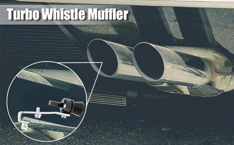 2pcs M Size Aluminum Alloy Universal Turbo Sound Exhaust Muffler Pipe Whistle Car Roar Maker Black