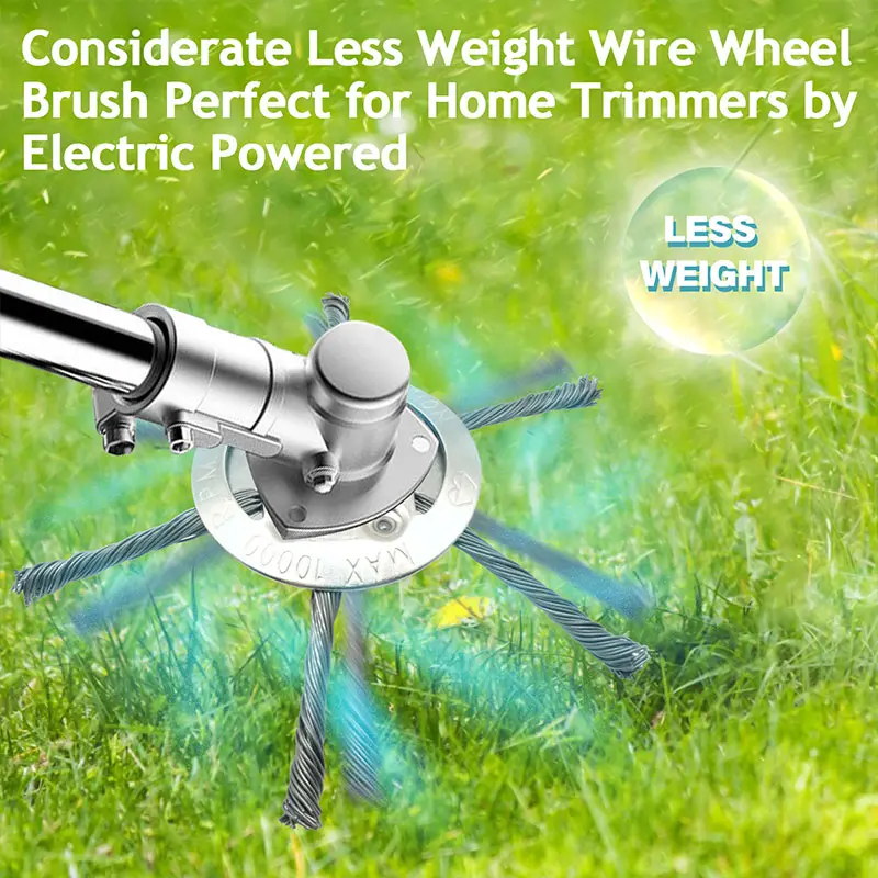 6/8/9inch Steel Wire Wheel Head Grass Trimmer Head Universal Weed Brush Fit Straight Shaft Brushcutter Removal Moss Rust 6/8/9inch Steel Wire Wheel Head Grass Trimmer Head Universal Weed Brush Fit Straight Shaft Brushcutter Removal Moss Rust