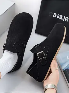 Men's Closed-Toe Slippers, Retro Birkenstock Style Slip-Ons, Non-Slip Durable Casual Mules for Daily Wear