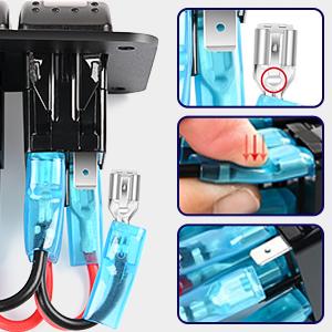 Nilight 5Gang Aluminum 5Pin ON/Off Blue Rocker Switch Panel