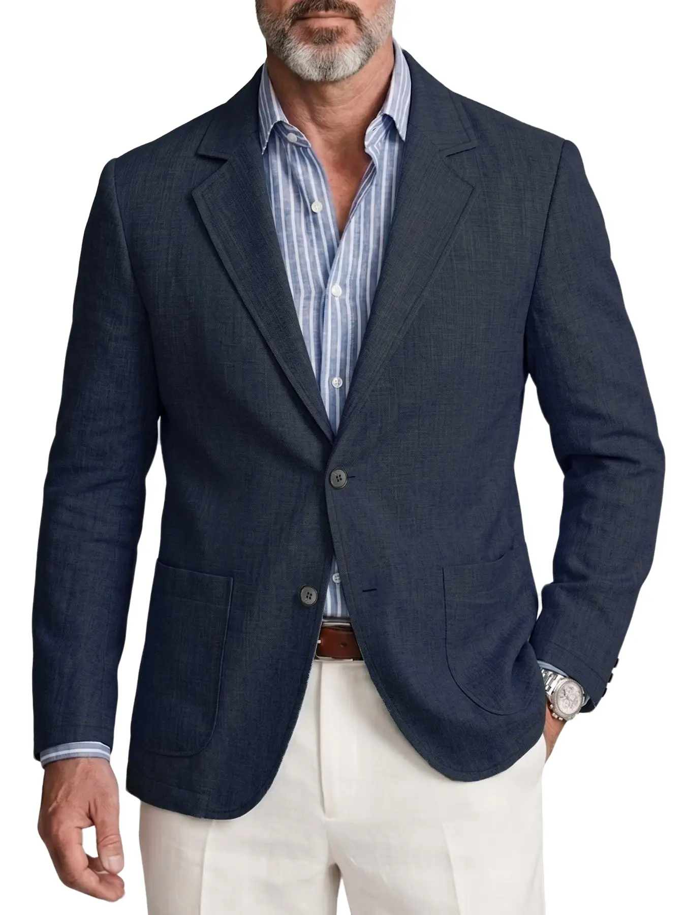Men's Lightweight Unlined Breathable Plain Casual Blazer, Slim-Fitting Business Commute Single Suit Jacket, Trendy Men's Outerwear