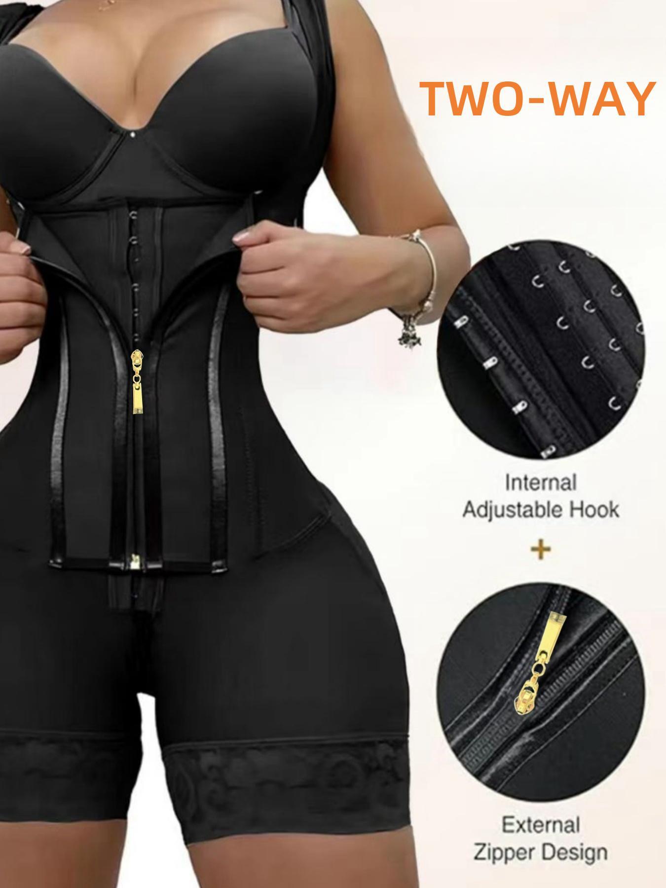 YZY Fajas Women's Solid Color Zipper Corset Shapewear Top, Butt Lifting And Tummy Control Shaper, Colombian Shapewear Underwear, Waist Trainer Women, Women's Sexy Shapewear, Suitable For Daily Wear, Adjustable Zipper Shapewear, High Waist Shaper