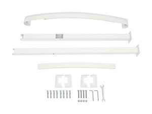 3FT Step Hand Rail for Outdoor Steps Compatible with 2-3 Steps Adjustable Steel Handrails Outdoor Railing for Stairs White Powder Coated Heavy Duty