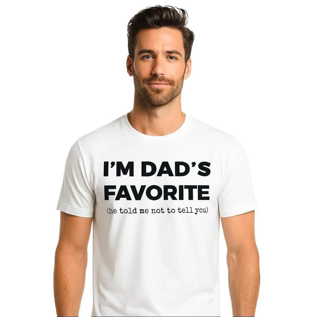 "I'm Dad's Favorite" T-shirt Pure Cotton Unisex Summer Golf Gift for Sons & Daughters Playful Design