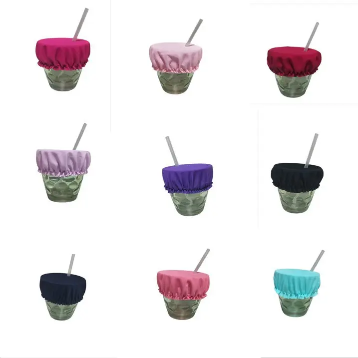 Women's Reusable Anti-Spiking Night Cap for Drink Combo Set - Waterproof Stretchable Fabric Cup Cover, Scrunchie Hair Band, Indoor Recreation Nightclub Safety Tool