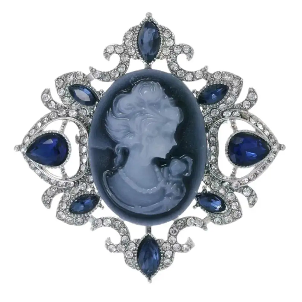 Women's Novelty Retro Popular Ladies Brooch Beauty High-grade Rhinestone Party Relief Modelling Pin accessory
