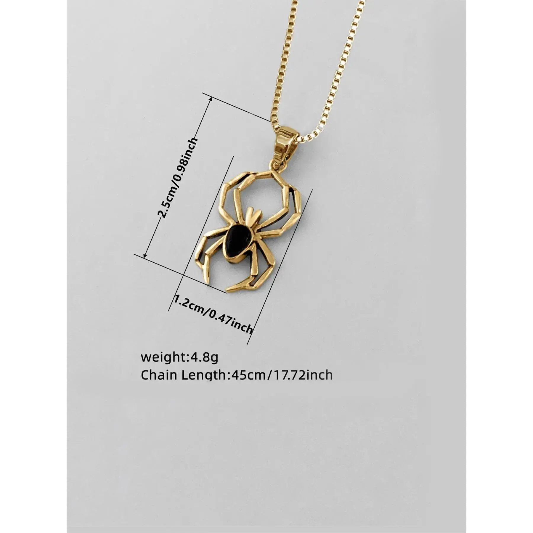 Women's Gothic Stainless Steel Bug-Shaped Spider Pendant Necklace - Dainty Chain Clavicle Jewelry with Link Clasp, for Party Wear, Elegant Female Birthday Gift (No Box), Gothic Necklaces, Bug-Shaped Necklaces