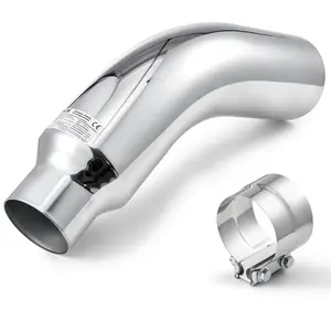 【DealsForYouDays】VEVOR Elbow Exhaust Tip, 4 Inch Inlet, 6 Inch Outlet, 23 in Overall Length, Chrome Turn Down Exhaust Tip with Clamp for Truck, Sedan, Sports Car, SUV, Chrome Structure for High Temperature Resistance