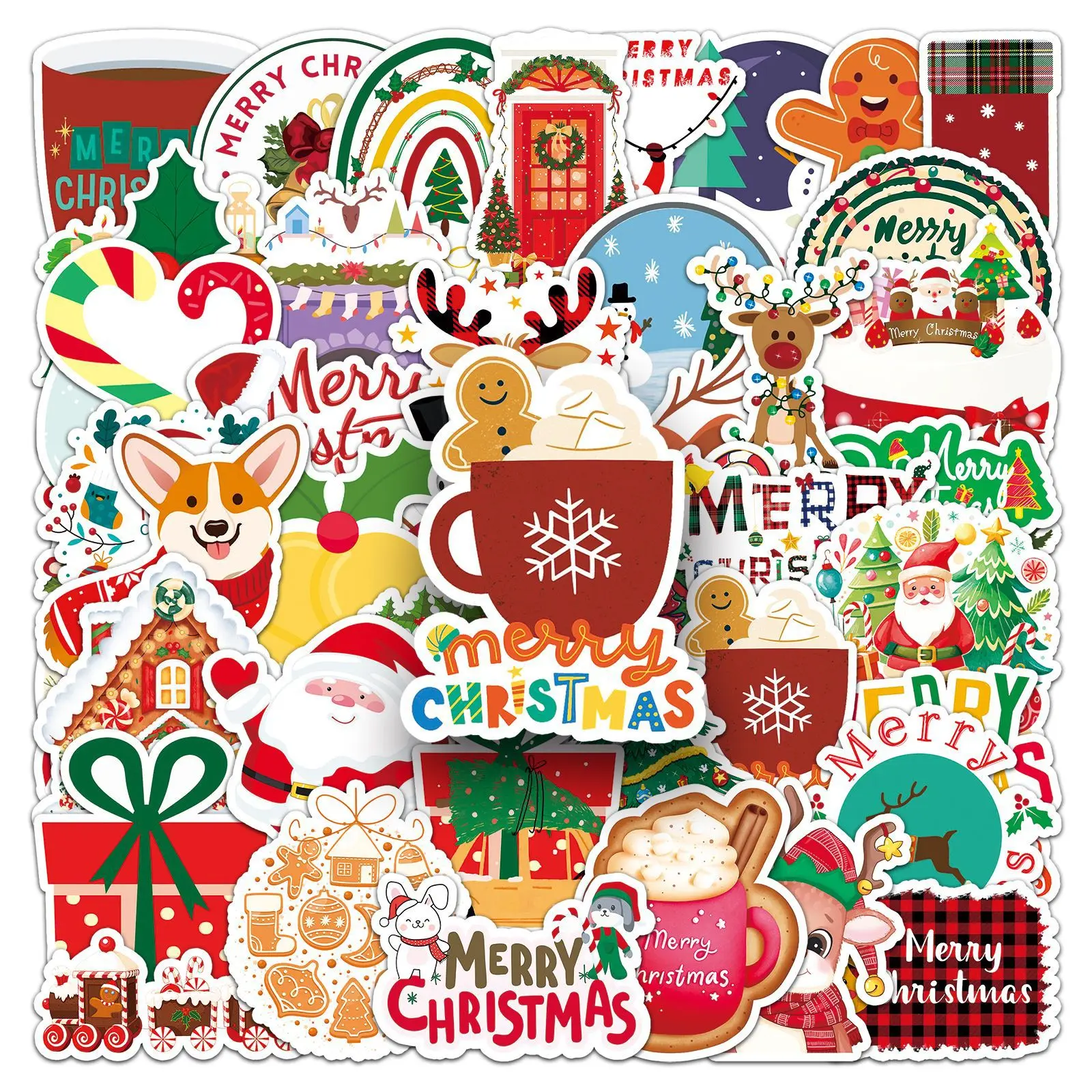 50pcs Christmas Stickers, Office Stickers, Car Sticker Decal, Suitable for Scrapbooks, Diaries, Laptops, Water Bottles, Cars, Etc. These Faith-based Designs Offer Positive Messages As Gifts.