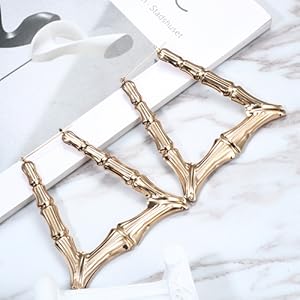 DB-  6 Pairs Bamboo Earrings Set Hollow Casting Hip-Hop Large Bamboo Earring For Women Oversize Hoop Earrings Set Fashion Jewelry-DB