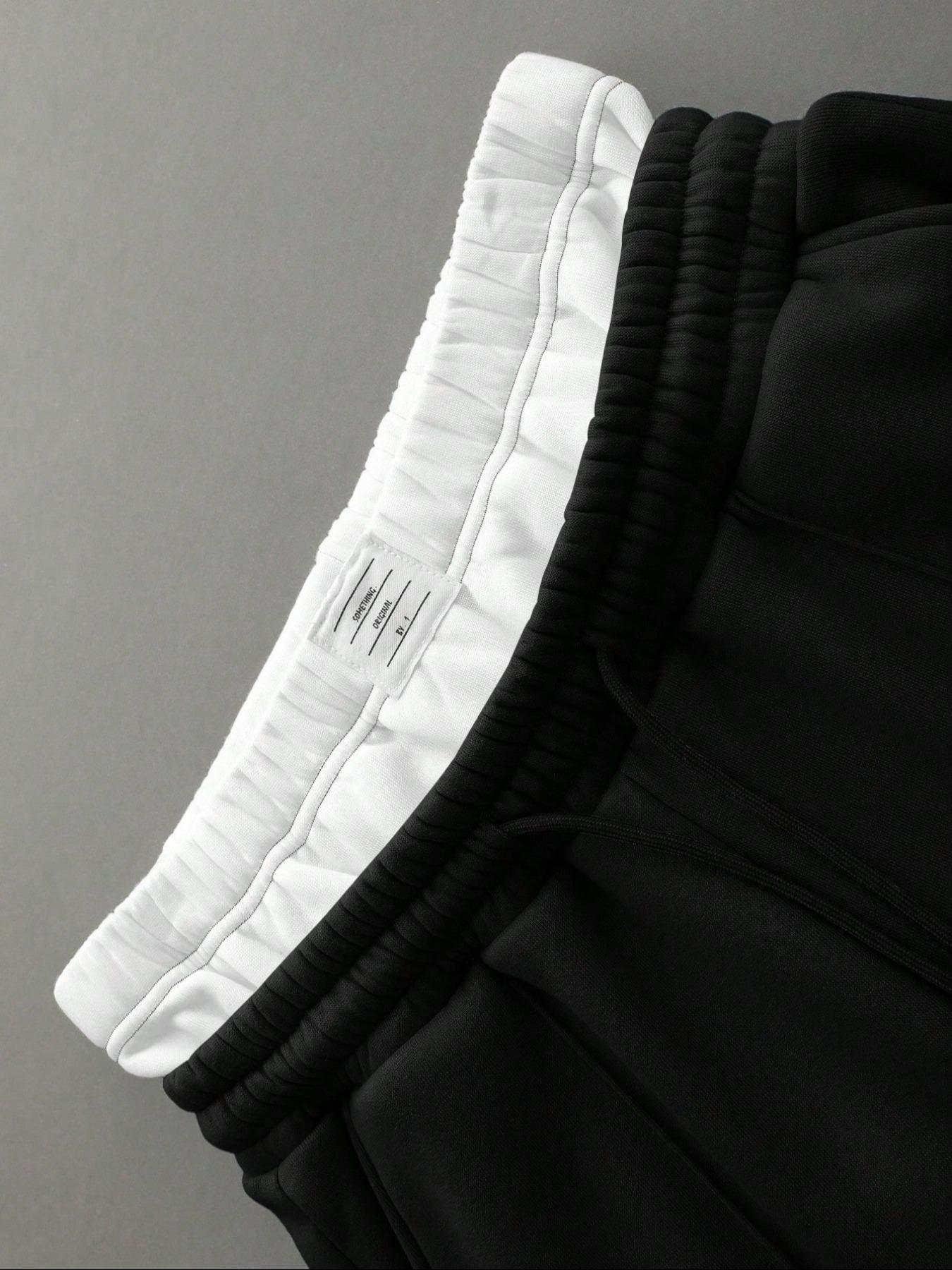 Men's Solid Color Drawstring Waist Sweatpants, Loose Casual Comfy Jogger Pants for Daily Wear, Woven Bottoms for Summer