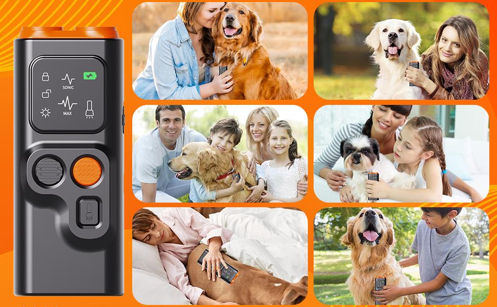 Dog Bark Deterrent Devices, Ultrasonic Anti Barking Device for Dogs Can Stop Bad Behavior, Portable Dog Training Device, with HD Display and LED Flashlight, No Need Yell Or Swat, Just Point to A Dog