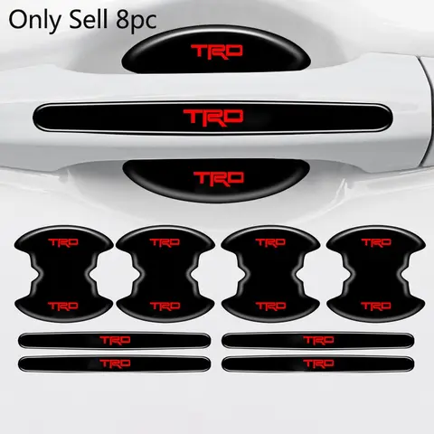 8pc Car Stlying Door Handle Bowl Anti-scratch Protective Stickers for Cars for Toyota TRD RAV4 CH-R 4Runner Tundra Tacoma Auto Interior Accessories Automotive Decals Car Styling Decals Automotive Vehicle Accessory