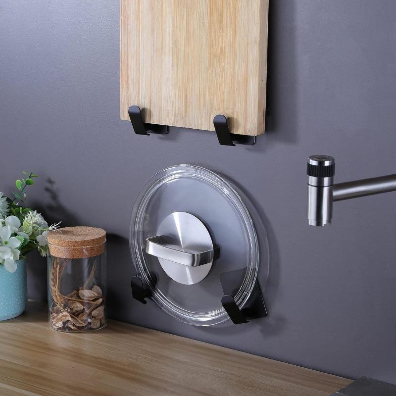 Wall Mounted Hook, Stainless Steel Wall Hook, Rustproof & Oil Proof Self-adhesive Hook for Kitchen & Bathroom, Modern Home Organizer