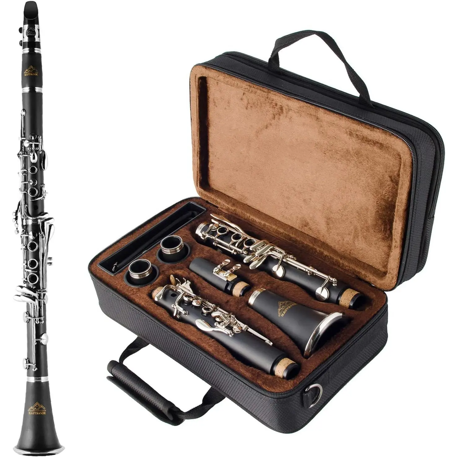 Beginner-Student Friendly 17-Inch ABS Plastic Clarinet with Wide Range, Playing Tools and 2 Replaceable Reeds