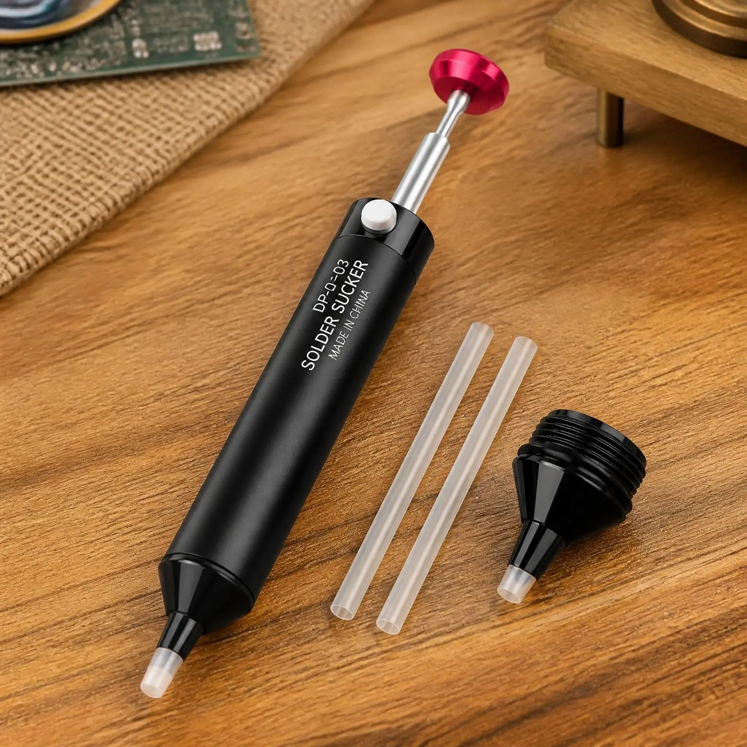 Solder Sucker Desoldering Pump with Spare Nozzle, Vacuum Solder Remover Tool for Electronics Repair
